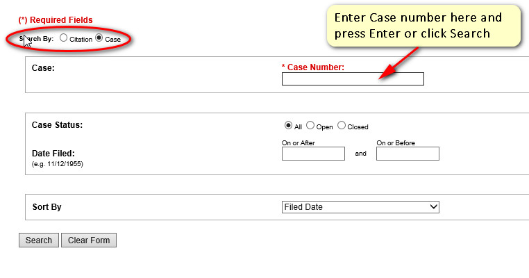 How To Lookup A Case Number